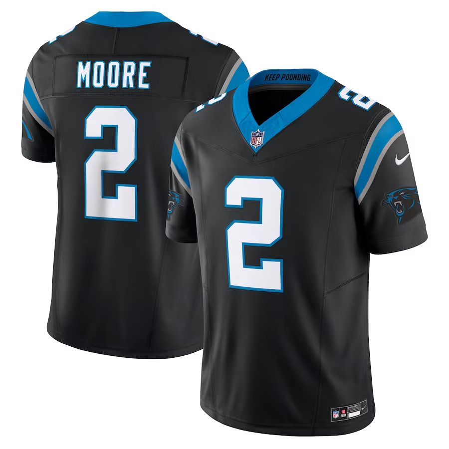 Men Carolina Panthers #2 D.J. Moore Nike Black Vapor F.U.S.E. Limited NFL Jersey